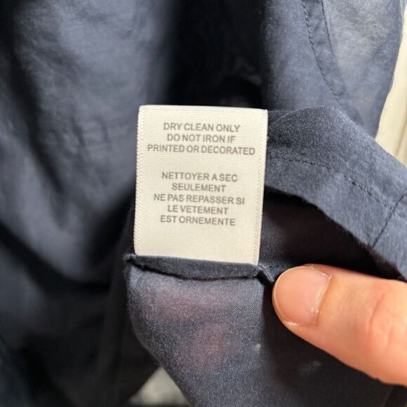 Equipment Femme Blue Button Up Top Cotton Silk Womens L Slouchy Beach Oversized - Picture 8 of 9